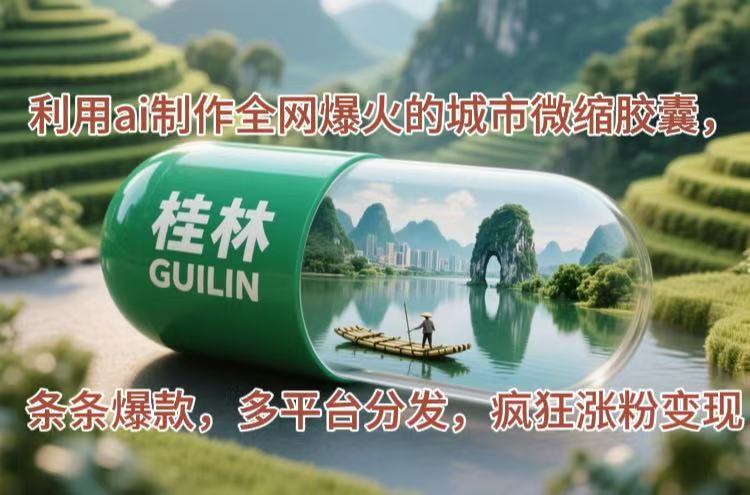（14704期）利用ai制作全网爆火的城市微缩胶囊，条条爆款，多平台分发，疯狂涨粉变现-慧创网