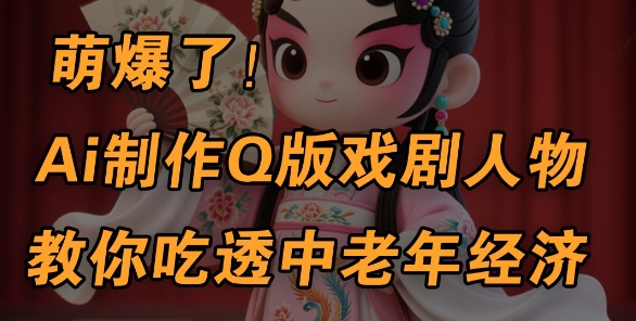 用Ai制作Q版戏剧人物，手把手教你吃透中老年经济，5分钟一个成品，多渠道变现-慧创网