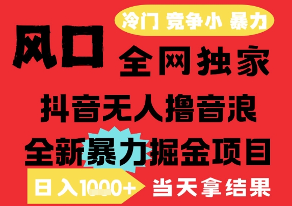 25年6月高爆抖音无人直播最新撸音浪掘金项目，解放双手小白可做，无脑日入1k+，门槛低【揭秘】-慧创网