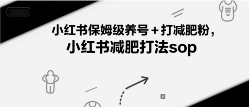 小红书保姆级养号+打减肥粉，小红书减肥打法sop-慧创网