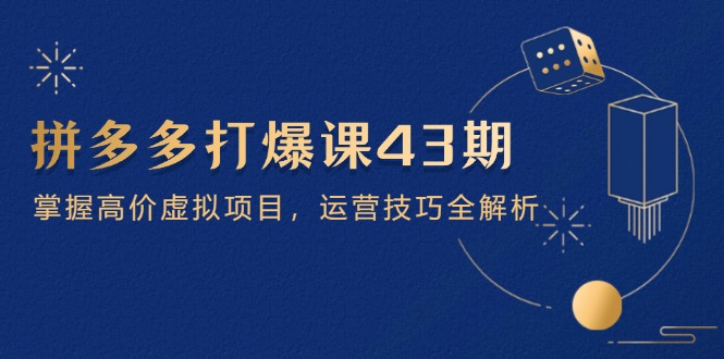 （14546期）拼多多打爆课第 43 期，掌握高价虚拟项目，运营技巧全解析（15节）-慧创网