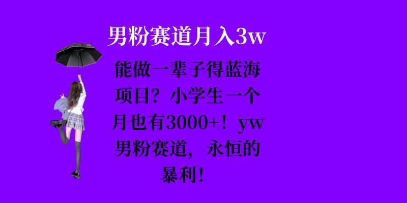 能做一辈子的蓝海项目？小学生一个月也有3000+，yw男粉赛道，永恒的暴利-慧创网