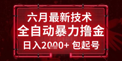 六月最新技术全自动暴力撸金，稳定日入2k+包起号，长期稳定【揭秘】-慧创网
