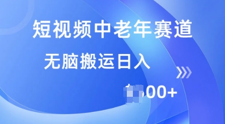 短视频中老年赛道，操作简单，多平台收益，无脑搬运日入多张-慧创网