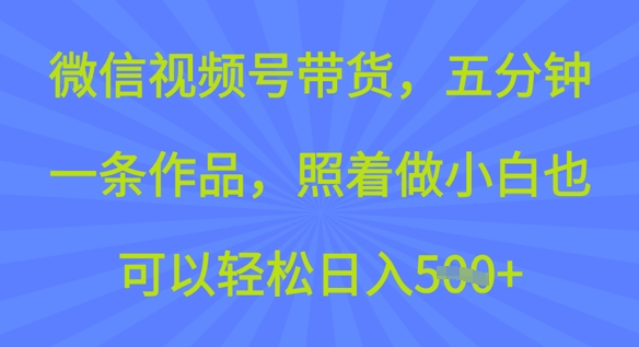 微信视频号带货，五分钟一条作品，照着做小白也可以轻松日入5张-慧创网