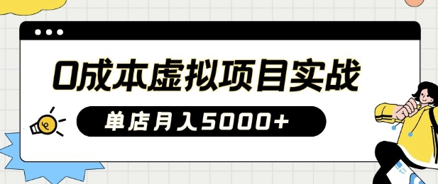 0成本虚拟项目实战手把手教你落地，单店月入5k-慧创网