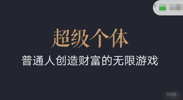 超级个体2024-2025翻盘指南，普通人创造财富的无限游戏-慧创网