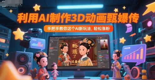 利用AI制作3D动画甄嬛传，流量爆了，手把手教你这个AI新玩法，轻松涨粉-慧创网