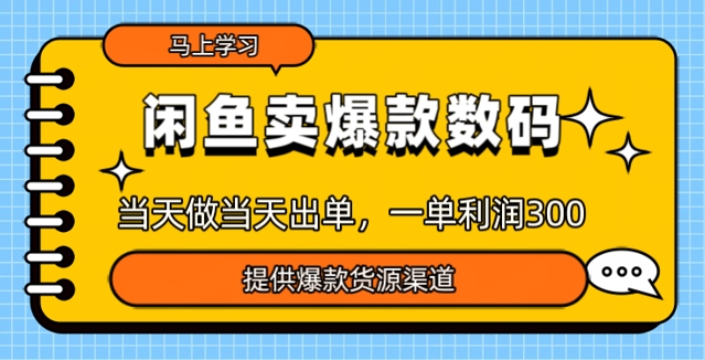 闲鱼卖爆款货源，当天做当天出单，一单利润3张-慧创网
