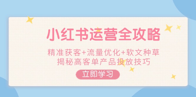 （14207期）小红书运营全攻略，精准获客+流量优化+软文种草，揭秘高客单产品投放技巧-慧创网