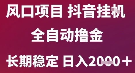 风口项目，六月最新玩法抖音无人挂G，全自动撸金，长期稳定 日入2k+【揭秘】-慧创网