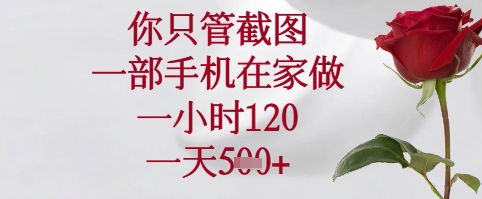 你只管截图，一部手机在家可以做，一小时120.一天5张+【揭秘】-慧创网