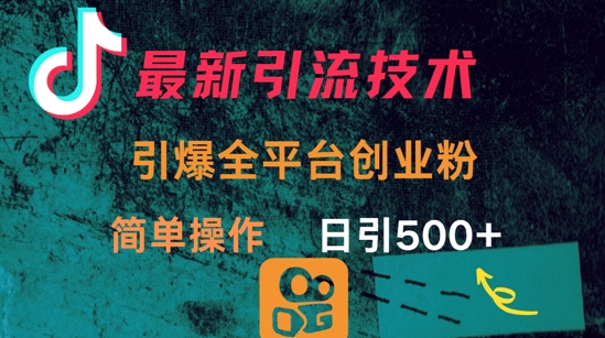 最新引流方法，引爆全平台的一个创业粉，简单操作日引300+-慧创网
