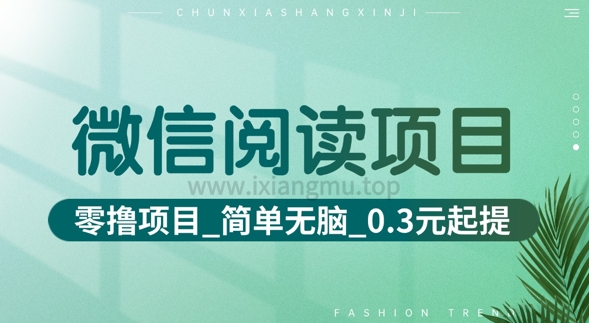 微信阅读项目_零撸项目+简单无脑+0.3元起提(六大平台合集汇总)-慧创网