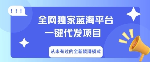 全网独家蓝海平台一键代发项目，从未有过的全新躺Z模式-慧创网