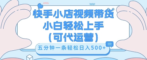 快手视频带货挣佣金，从开通到发布挂链接，小白轻松学会，5分钟搬运一条，轻轻松松日入5张【揭秘】-慧创网