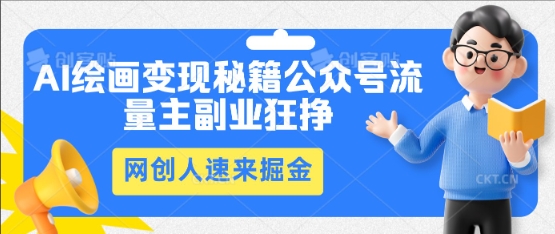 AI绘画变现秘籍：公众号流量主副业狂挣，网创人速来掘金-慧创网