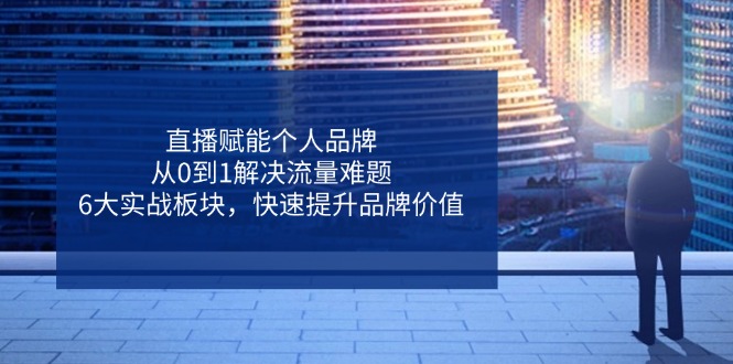 （14365期）直播赋能个人品牌，从0到1解决流量难题，6大实战板块，快速提升品牌价值-慧创网