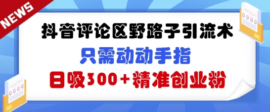 抖音评论区野路子引流术，只需动动手指，日吸300+精准创业粉-慧创网