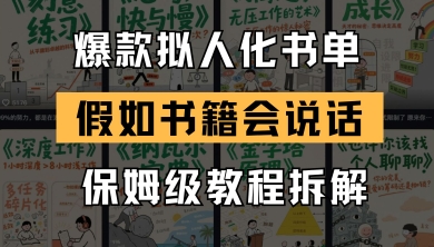 最新爆款拟人化书单玩法，假如书籍会说话，保姆级教程-慧创网