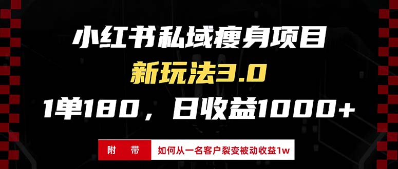 小红书瘦身项目3.0模式，新手小白日赚收益1000+(附从一名客户裂变收益…-慧创网