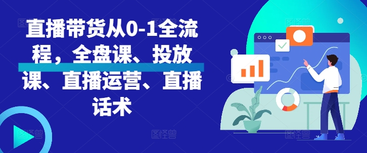 直播带货从0-1全流程，全盘课、投放课、直播运营、直播话术-慧创网