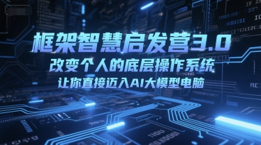框架智慧启发营3.0，改变个人的底层操作系统，让你直接迈入AI大模型电脑-慧创网