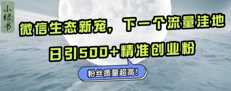 微信生态新宠小绿书：下一个流量洼地，日引500+精准创业粉，粉丝质量超高-慧创网