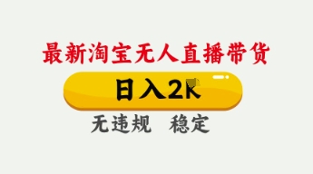 4月最新淘宝无人直播带货，日入数张，不违规不封号，独家技术，操作简单【揭秘】-慧创网