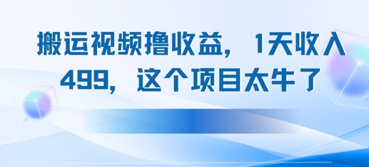 搬运抖音中视频撸收益，1天收入多张，这个项目太牛了-慧创网