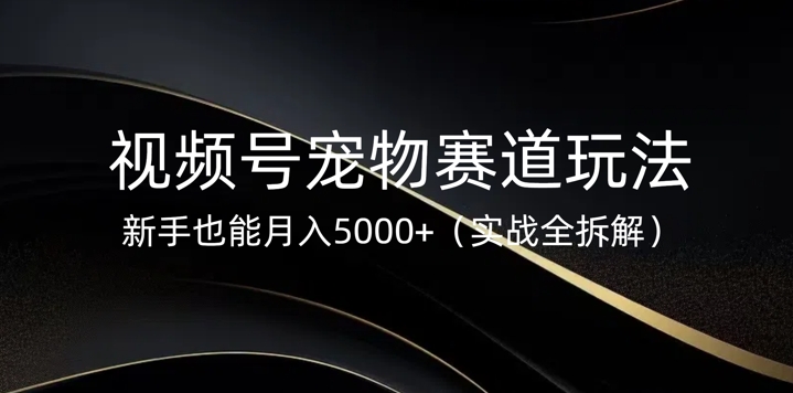 视频号宠物赛道玩法，新手也能月入5k(实战全拆解)-慧创网