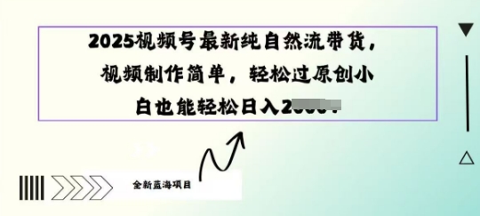 2025视频号最新纯自然流带货， 视频制作简单，轻松过原创小 白也能轻松操作-慧创网