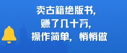 卖古籍绝版书，挣了几十个，操作简单，悄悄做-慧创网