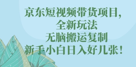 京东短视频带货项目，全新玩法，无脑搬运复制，新手小白日入好几张!-慧创网