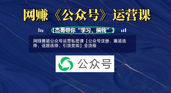 网创赛道公众号运营私密课【公众号注册、赛道选择、话题选择、引流变现】全流程-慧创网