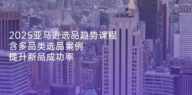 （14434期）2025亚马逊选品趋势课程，含多品类选品案例，提升新品成功率-慧创网
