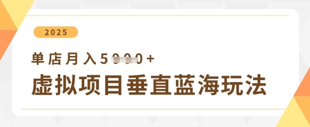 虚拟项目垂直玩法，实现单店月入5k+-慧创网