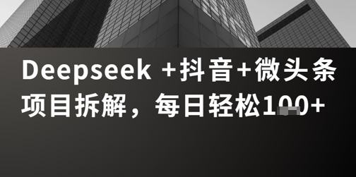 Deepseek +抖音 微头条项目拆解，每日轻松1张+-慧创网