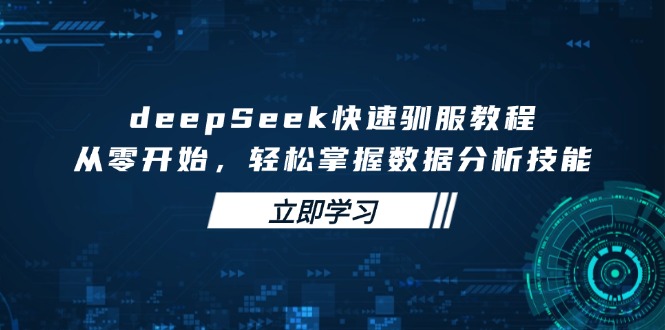 （14536期）deepSeek快速驯服教程，从零开始，轻松掌握数据分析技能-慧创网
