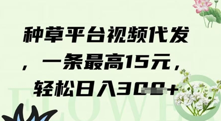 种草平台视频代发，一条最高15元，轻松日入3张-慧创网