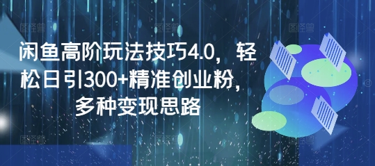 闲鱼高阶玩法技巧4.0，轻松日引300+精准创业粉，多种变现思路-慧创网