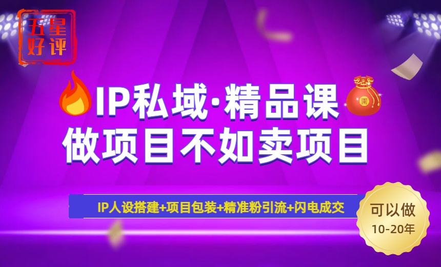 （14406期）2025年“IP私域·密训精品课”，日赚3000+小白避坑年赚百万，暴力引流…-慧创网