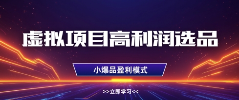 虚拟项目高利润选品方法，做好单店利润1W+，可多店倍增利润-慧创网