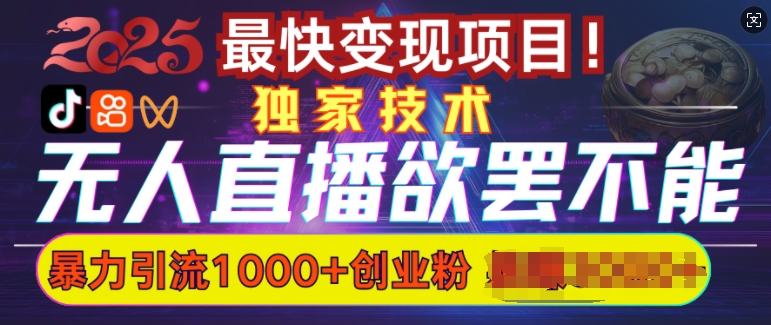 欲罢不能的无人直播引流，超暴力日引流1000+高质量精准创业粉-慧创网