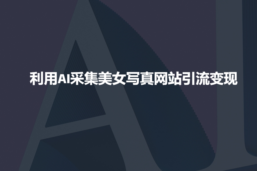 利用AI采集美女写真网站引流变现，引流嘎嘎的-慧创网
