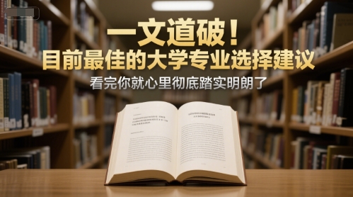 付费文章：一文道破！目前最佳的大学专业选择建议，看完你就心里彻底踏实明朗了-慧创网