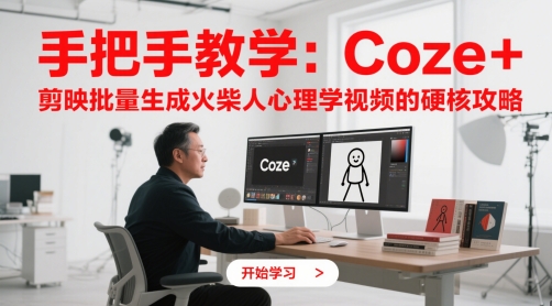 手把手教学：Coze + 剪映批量生成火柴人心理学视频的硬核攻略-慧创网
