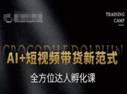 AI+短视频带货新范式，全方位达人孵化课-慧创网