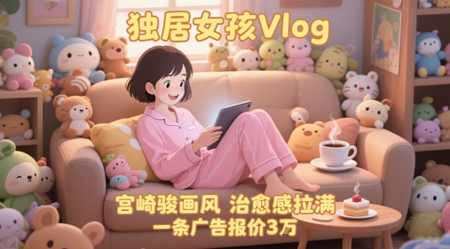 单个账号涨粉71W！用AI制作独居女孩Vlog，宫崎骏画风，治愈感拉满，一条广告报价3W-慧创网