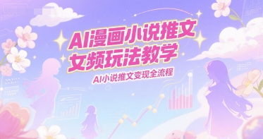 AI漫画小说推文女频玩法教学，AI小说推文变现全流程-慧创网